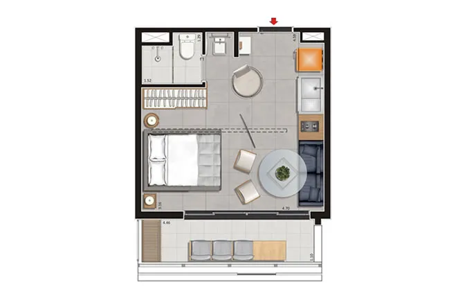 reforma de apartamento pequeno ou apartamento studio 
